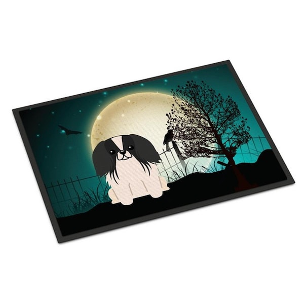 Carolines Treasures Halloween Scary Pekingnese Black White Indoor or Outdoor Mat, 18 x 0.25 x 27 in. BB2295MAT - main